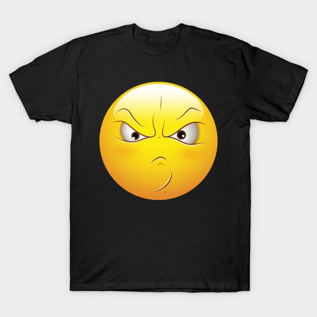 Angry Smiley Face Emoticon T-Shirt by allovervintage